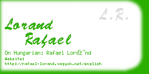 lorand rafael business card